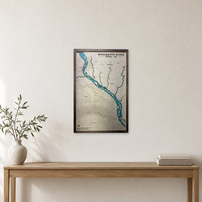 Mississippi River, Iowa Wood Map — room mockup [MC20261006 q4380 dadb7d8529e7]