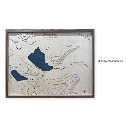 Big Diamond Pond, Stewartstown, New Hampshire Topographic Wood Map — style-labeled photo [MC20261006 q4401 d65d28cec430]