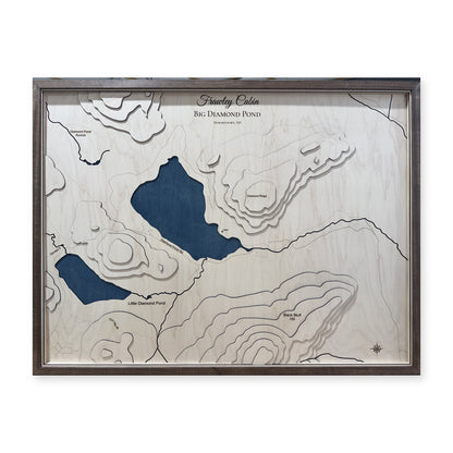 Big Diamond Pond, Stewartstown, New Hampshire Topographic Wood Map — plain-background photo [MC20261006 q4401 4449d10387a7]