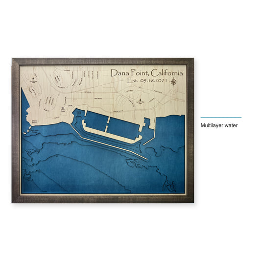 Dana Point California Multilayer Wood Map — style-labeled photo [MC20261007 legacy e5e1b9e7042c]