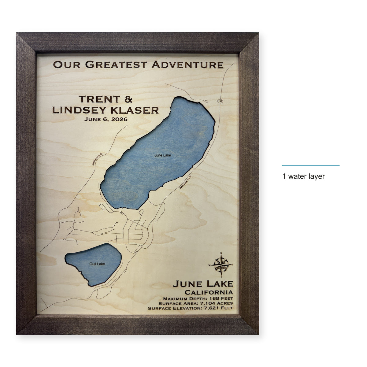 June Lake California Wood Map — style-labeled photo [MC20261007 legacy cdcee9bda889]