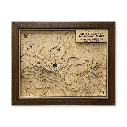 Obelisk Kings Canyon National Park Topographic Multilayer Wood Map — plain-background photo [MC20261007 legacy 82beaa422fb7]
