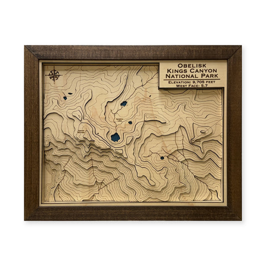 Obelisk Kings Canyon National Park Topographic Multilayer Wood Map — plain-background photo [MC20261007 legacy 82beaa422fb7]