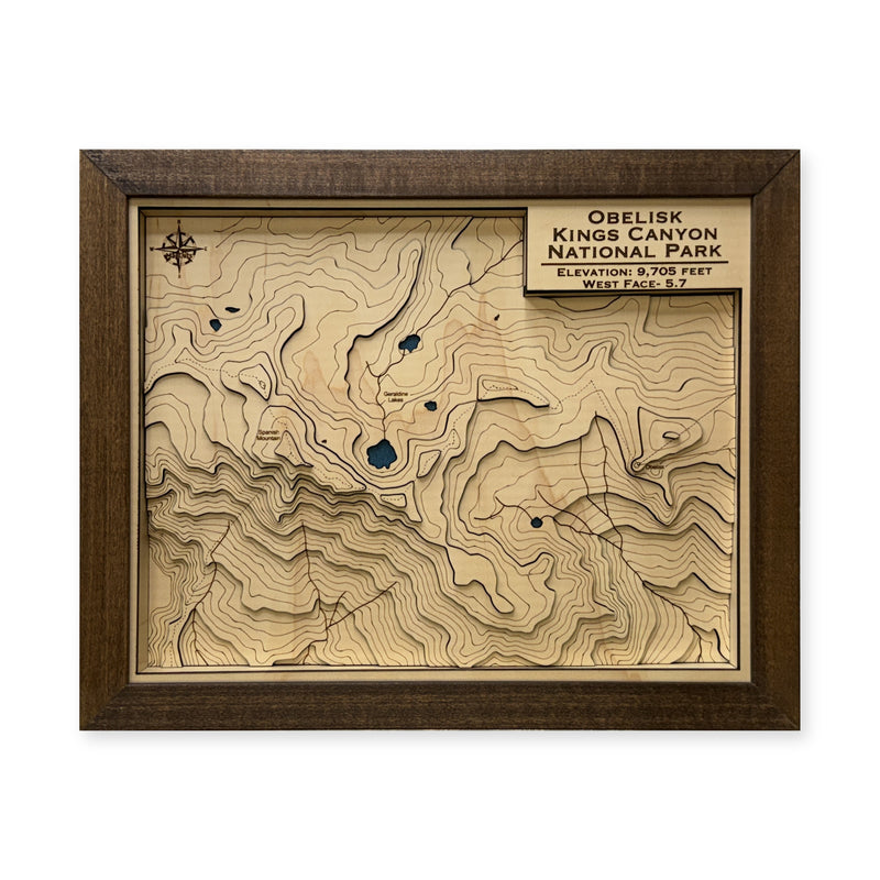 Obelisk Kings Canyon National Park Topographic Multilayer Wood Map — plain-background photo [MC20261007 legacy 82beaa422fb7]