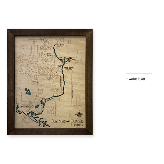 Rainbow River Florida Wood Map — style-labeled photo [MC20261007 legacy 9a45e77e0c5c]