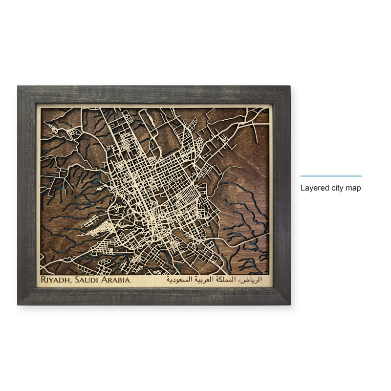 Riyadh Saudi Arabia Wood City Map — style-labeled photo [MC20261007 legacy 35f4a2426f60]