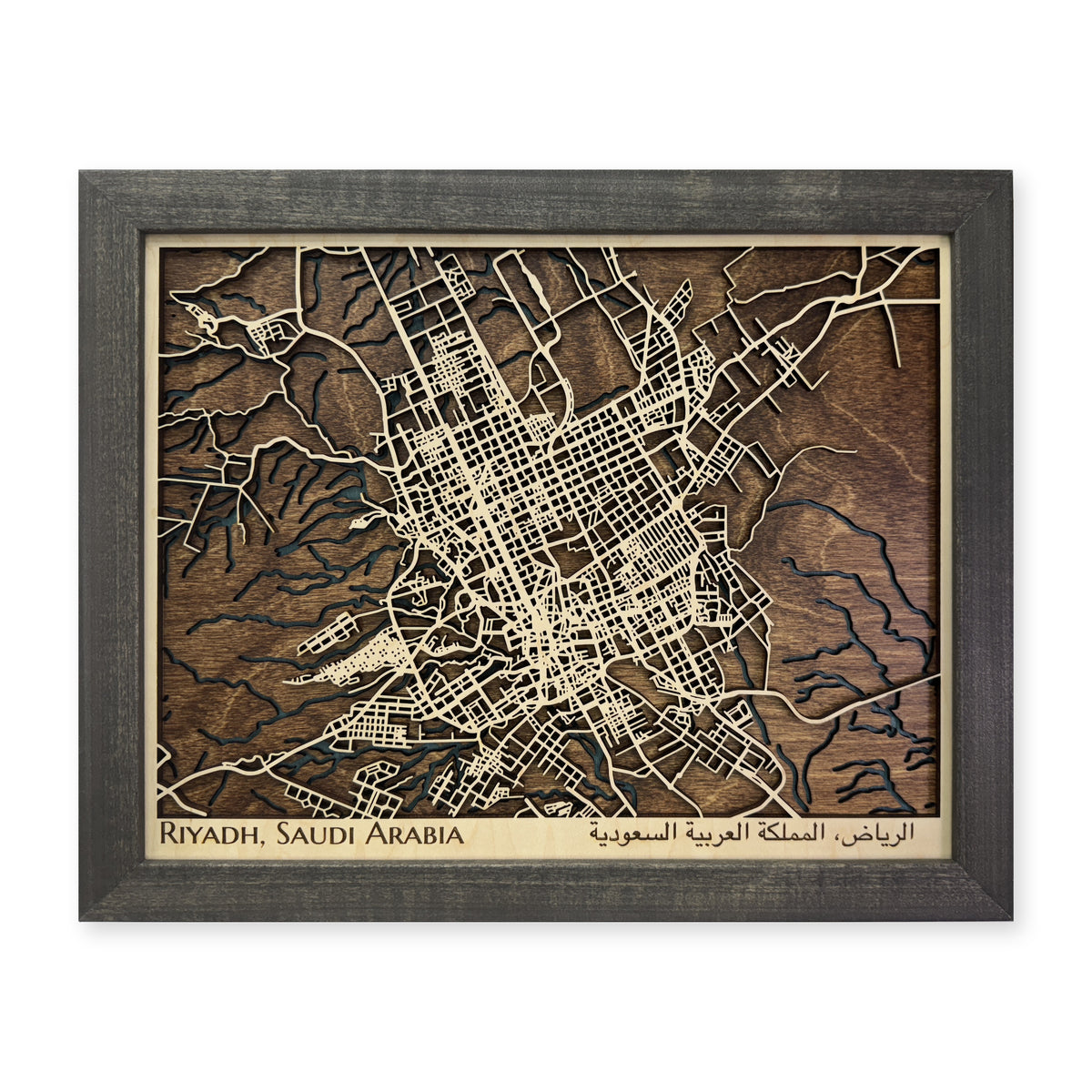 Riyadh Saudi Arabia Wood City Map — plain-background photo [MC20261007 legacy 3ba87433e6eb]