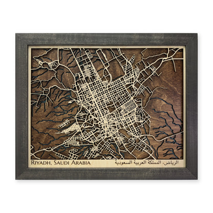 Riyadh Saudi Arabia Wood City Map — plain-background photo [MC20261007 legacy 3ba87433e6eb]