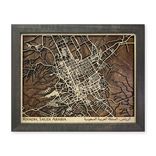 Riyadh Saudi Arabia Wood City Map — plain-background photo [MC20261007 legacy 3ba87433e6eb]