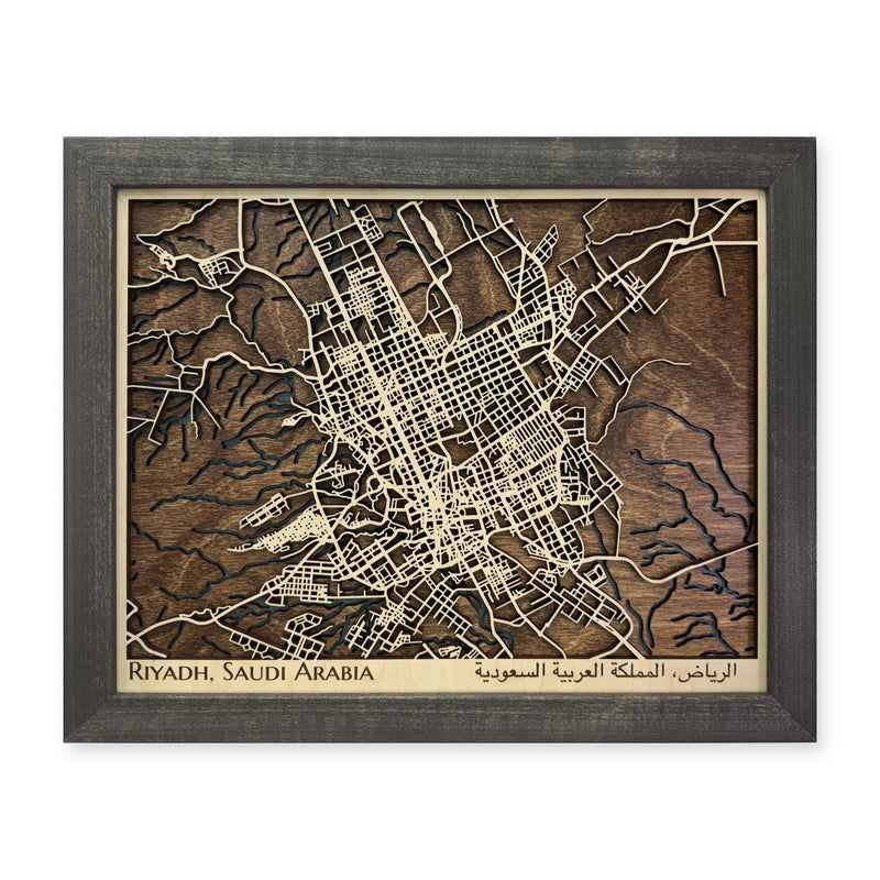 Riyadh Saudi Arabia Wood City Map — plain-background photo [MC20261007 legacy 3ba87433e6eb]