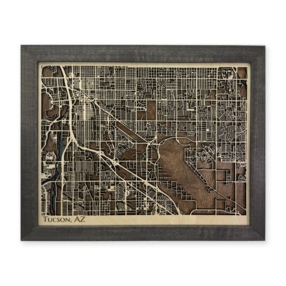 Tucson Arizona Wood City Map — plain-background photo [MC20261007 legacy c578cbc86e8f]
