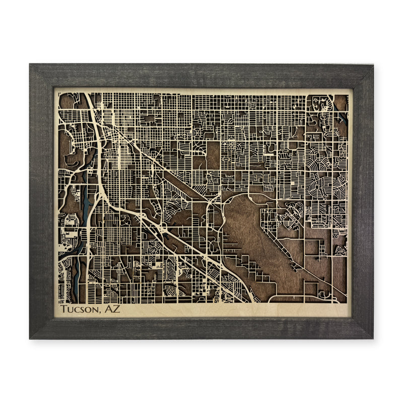 Tucson Arizona Wood City Map — plain-background photo [MC20261007 legacy c578cbc86e8f]