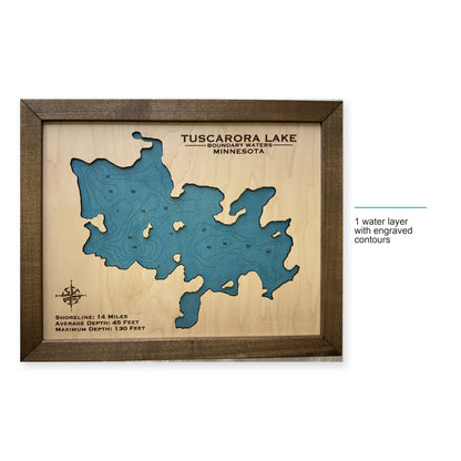 Tuscarora Lake Boundary Waters Minnesota Wood Map — style-labeled photo [MC20261007 legacy 74b43caf1d33]