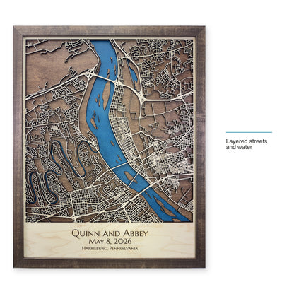 Harrisburg, Pennsylvania Wood City Map — style-labeled photo [MC20261007 q0287 29aab4cb32df]
