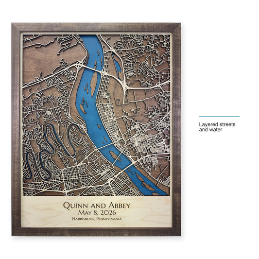 Harrisburg, Pennsylvania Wood City Map — style-labeled photo [MC20261007 q0287 29aab4cb32df]
