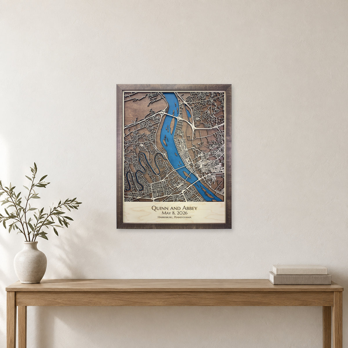 Harrisburg, Pennsylvania Wood City Map — room mockup [MC20261007 q0287 e6def110208c]