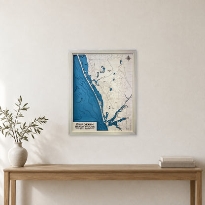 Casey Key, Osprey and Nokomis, Florida Wood Map — room mockup [MC20261007 q0289 553c400668a2]