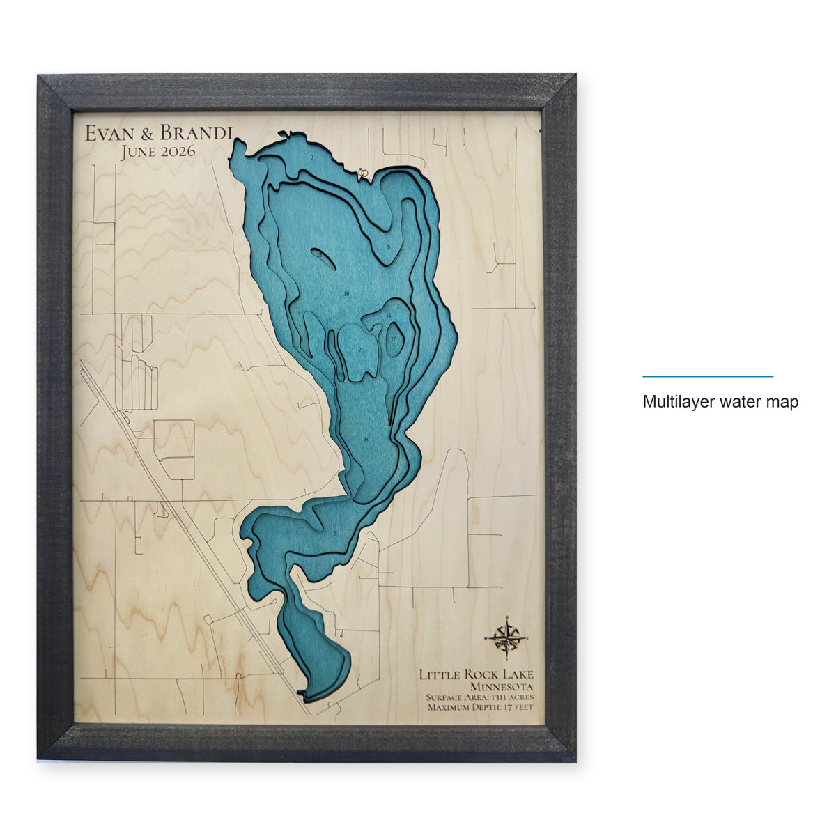 Little Rock Lake, Minnesota Wood Map — style-labeled photo [MC20261007 q0297 67d7dbb69df7]