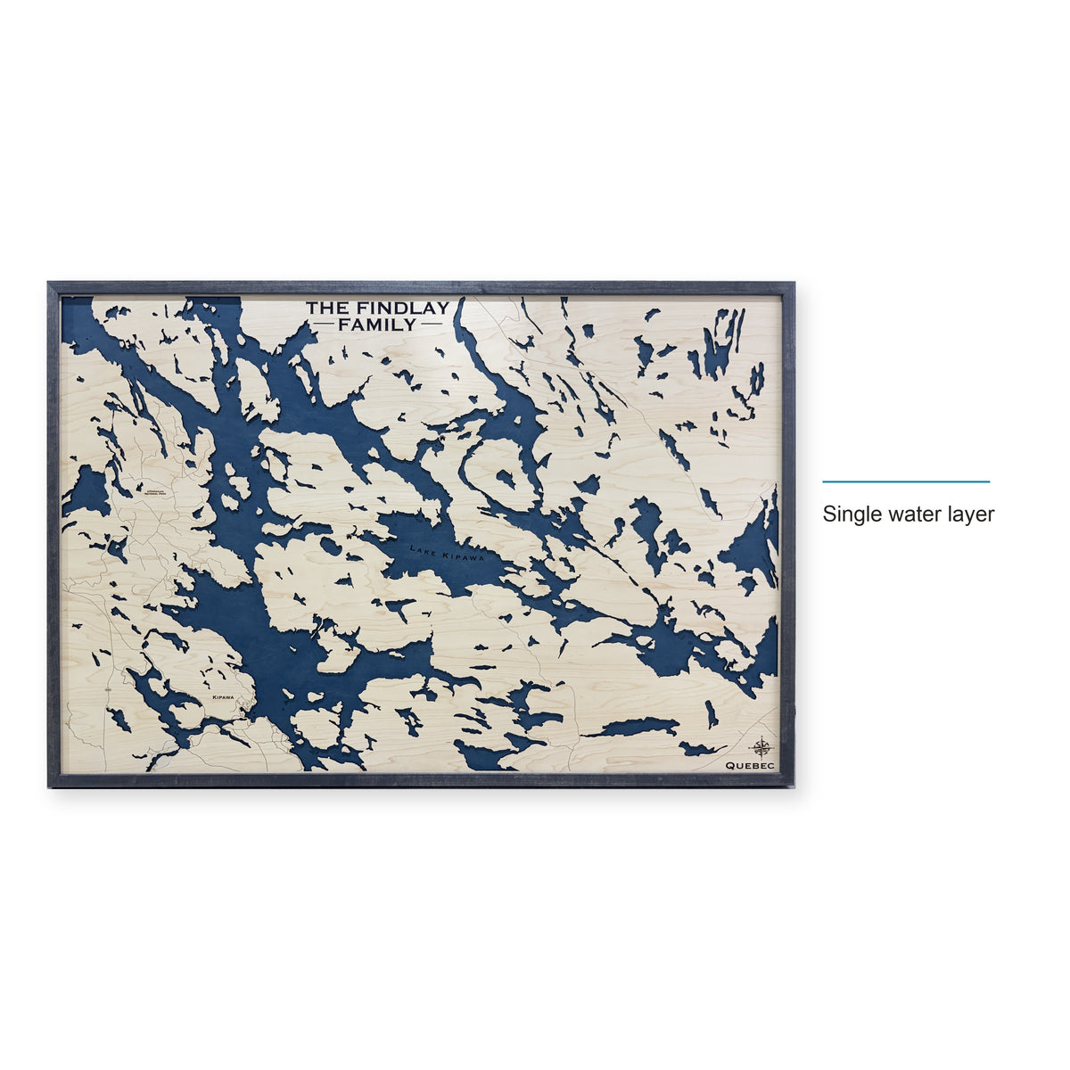Lake Kipawa, Quebec Wood Map — style-labeled photo [MC20261007 q0350 c8bf9ef20cf4]