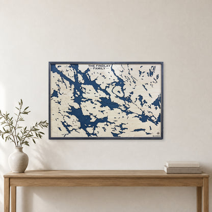 Lake Kipawa, Quebec Wood Map — room mockup [MC20261007 q0350 f86e9922dd7b]
