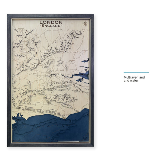 London and Southeast England Topographic Wood Map — style-labeled photo [MC20261007 q0386 184a8e63d40f]
