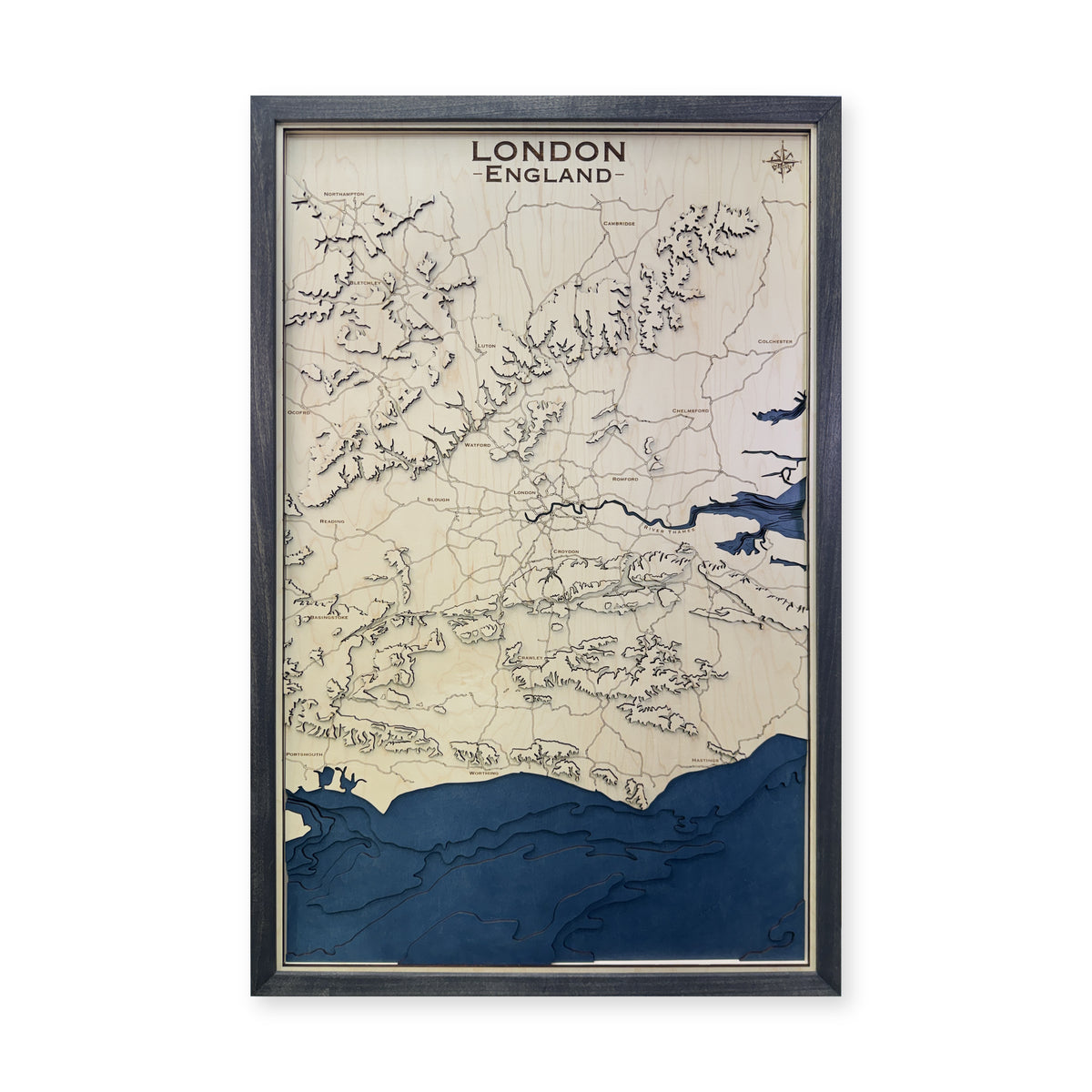 London and Southeast England Topographic Wood Map — plain-background photo [MC20261007 q0386 ed96588f7fb1]