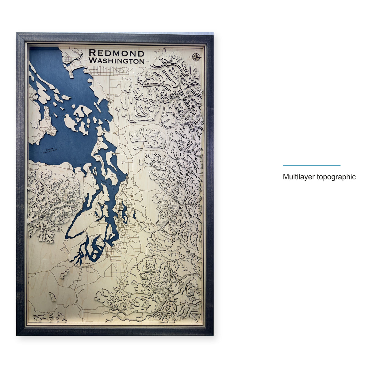 Redmond, Washington Topographic Multilayer Wood Map — style-labeled photo [MC20261007 q0390 2efabaab6e0d]