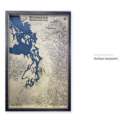 Redmond, Washington Topographic Multilayer Wood Map — style-labeled photo [MC20261007 q0390 2efabaab6e0d]