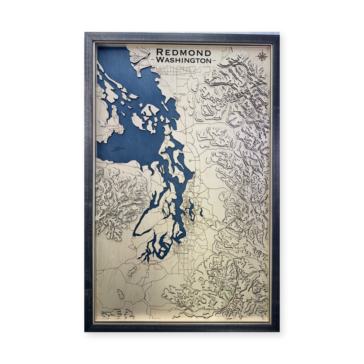 Redmond, Washington Topographic Multilayer Wood Map — plain-background photo [MC20261007 q0390 b3333ff5583b]