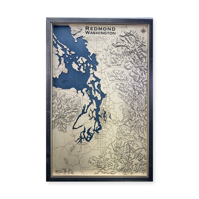 Redmond, Washington Topographic Multilayer Wood Map — plain-background photo [MC20261007 q0390 b3333ff5583b]