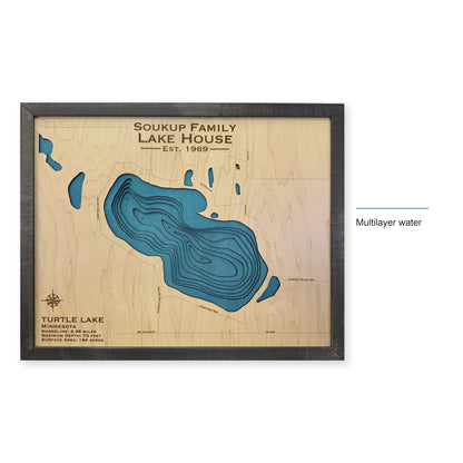 Turtle Lake Becker and Clay Counties Minnesota Wood Map — style-labeled photo [MC20261007 q0416 c371635fb552]