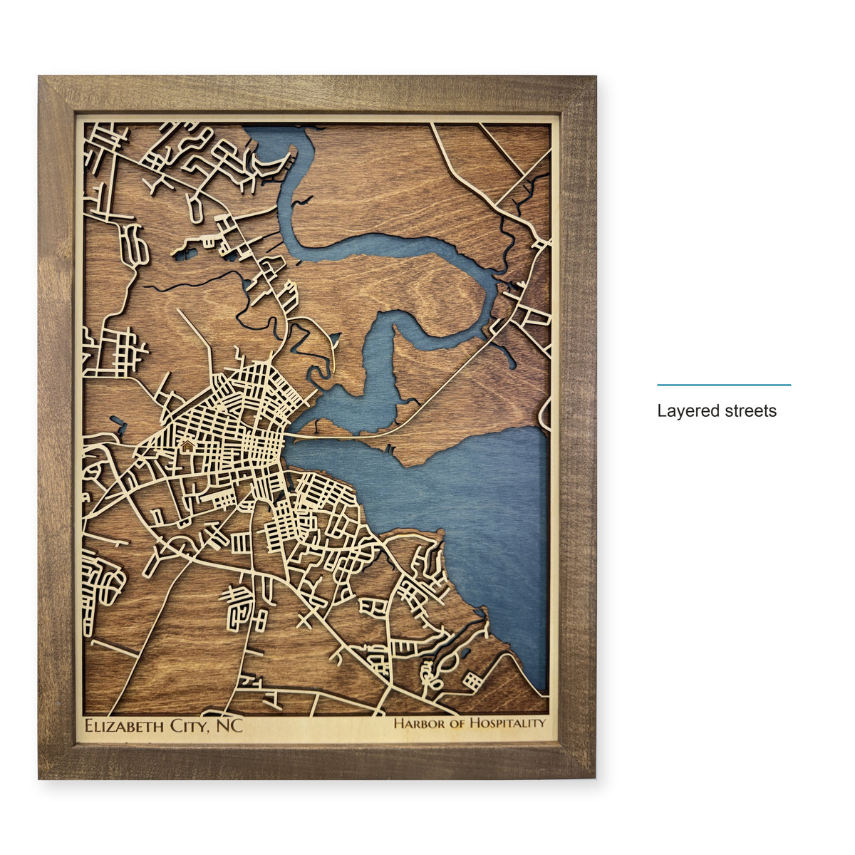 Elizabeth City, North Carolina Wood City Map — style-labeled photo [MC20261007 q0452 0ac51894ca4c]