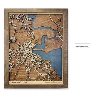 Elizabeth City, North Carolina Wood City Map — style-labeled photo [MC20261007 q0452 0ac51894ca4c]