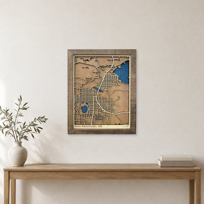 Iron Mountain, Michigan Wood City Map — room mockup [MC20261007 q0457 2bad69a230b7]