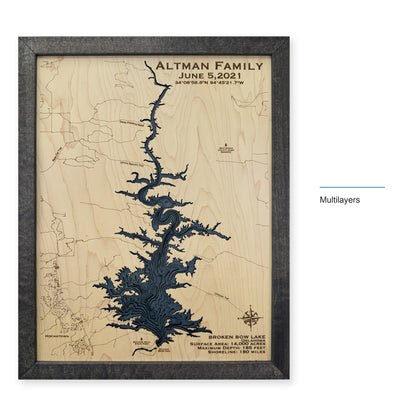 Broken Bow Lake Oklahoma Wood Map — style-labeled photo [MC20261007 q0498 09c0be941255]