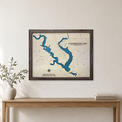 Clearwater Lake Missouri Wood Map — room mockup [MC20261007 q0527 41d1acd13cec]