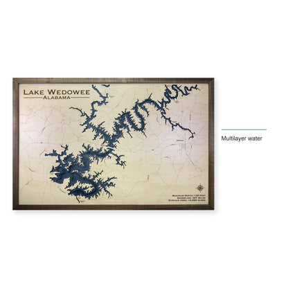 Lake Wedowee Alabama Wood Map — style-labeled photo [MC20261007 q0529 3ce584ddaef5]