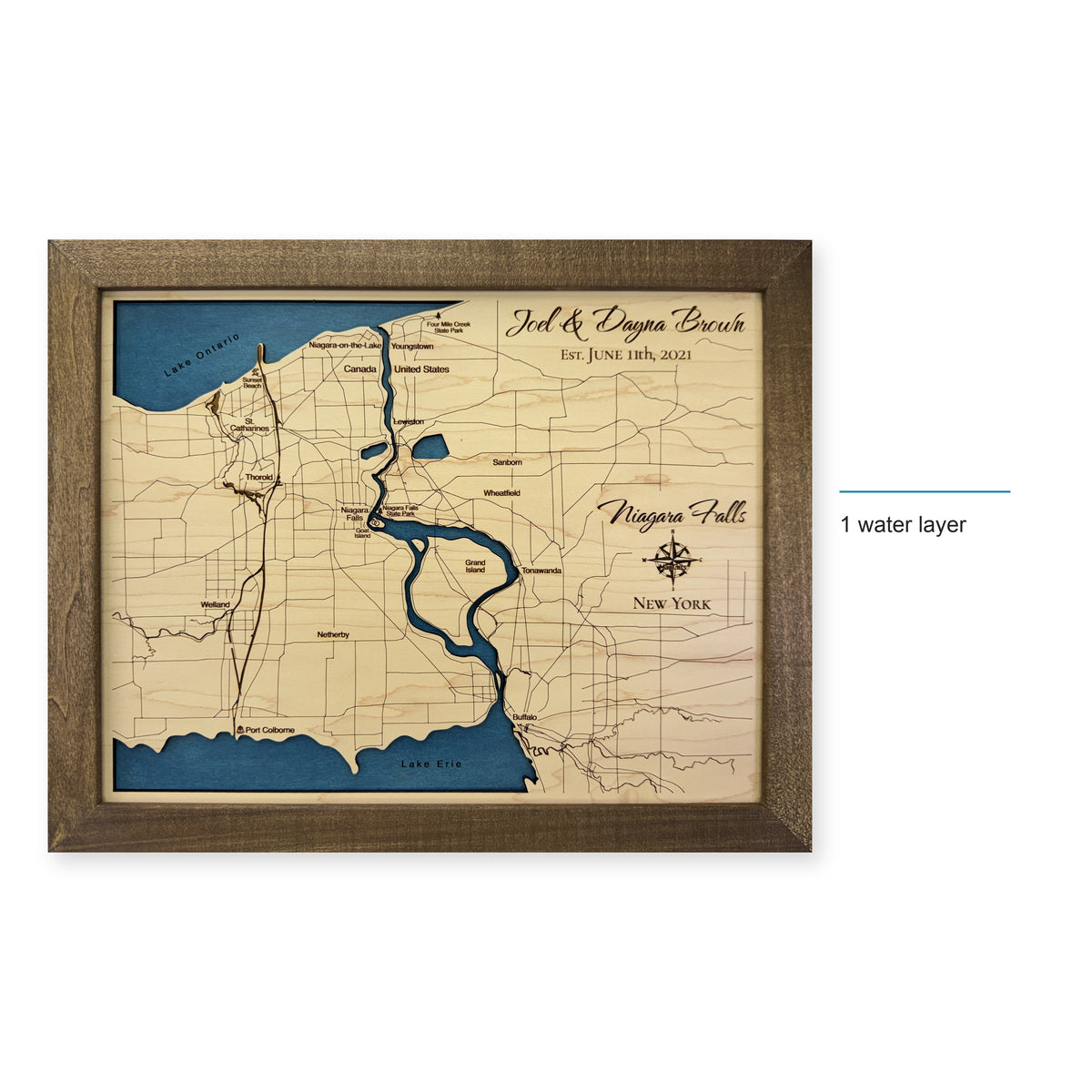 Niagara Falls New York Regional Wood Map — style-labeled photo [MC20261007 q0563 4dad224889ac]