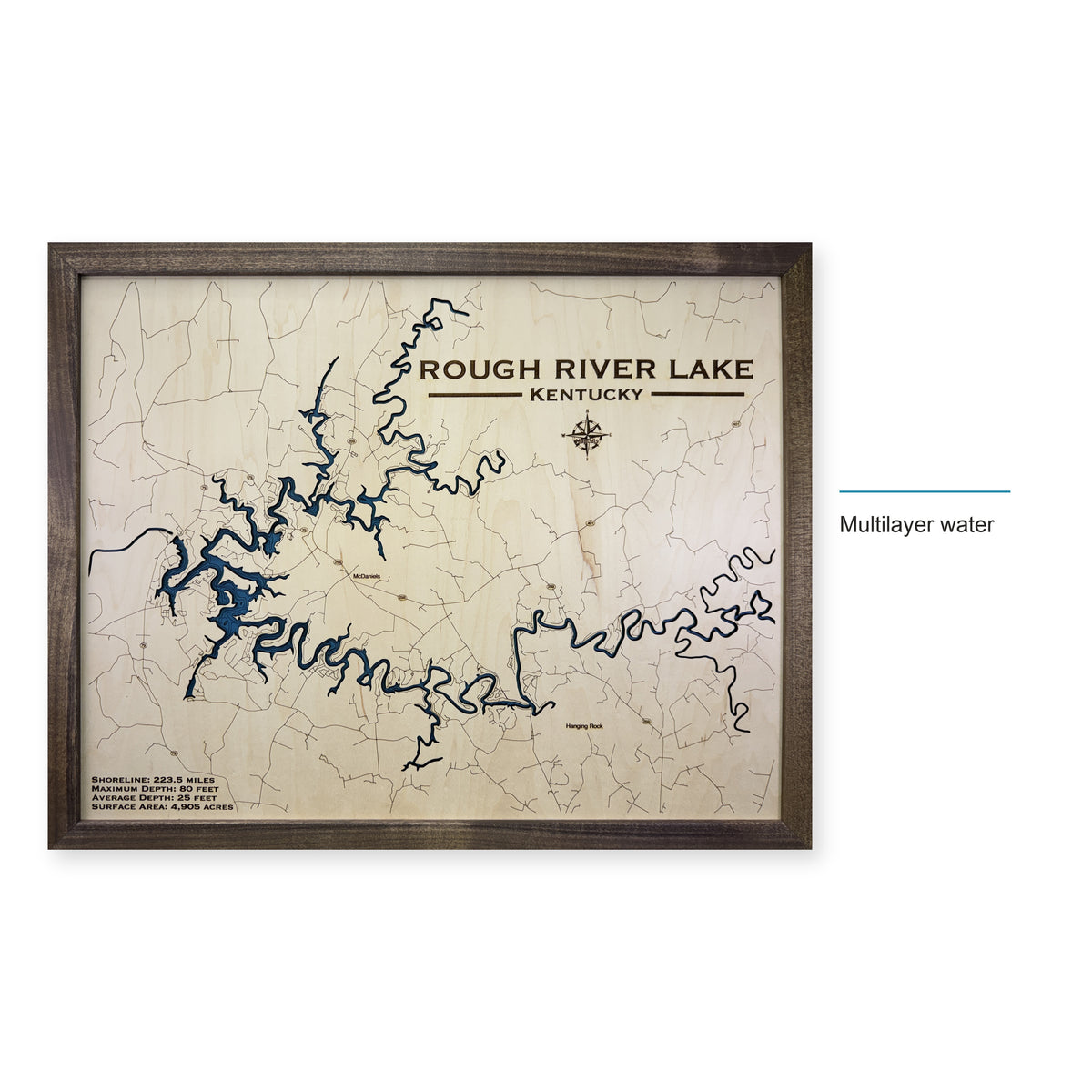Rough River Lake Kentucky Wood Map — style-labeled photo [MC20261007 q0578 4e75529ad14e]