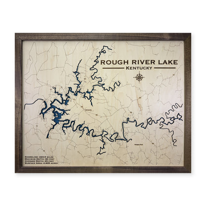 Rough River Lake Kentucky Wood Map — plain-background photo [MC20261007 q0578 c9f9dd641b5e]