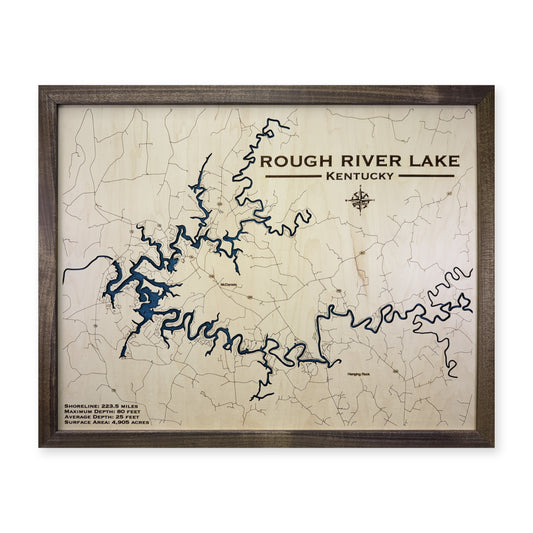 Rough River Lake Kentucky Wood Map — plain-background photo [MC20261007 q0578 c9f9dd641b5e]