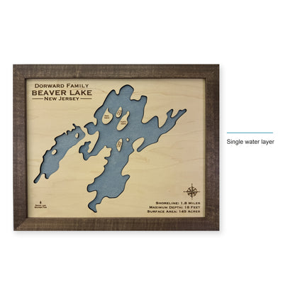 Beaver Lake New Jersey Wood Map — style-labeled photo [MC20261007 q0892 e8c8b66f24c1]