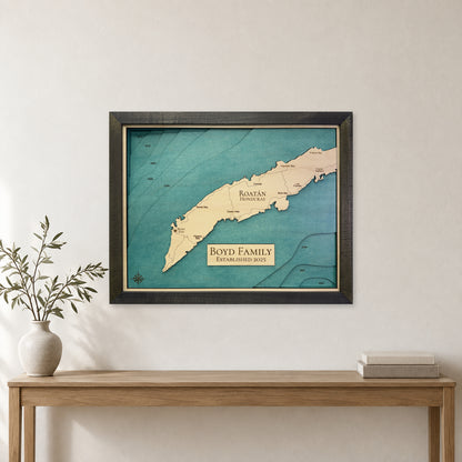 Roatan Honduras Wood Map — room mockup [MC20261007 q0906 f4ba3ba1c631]