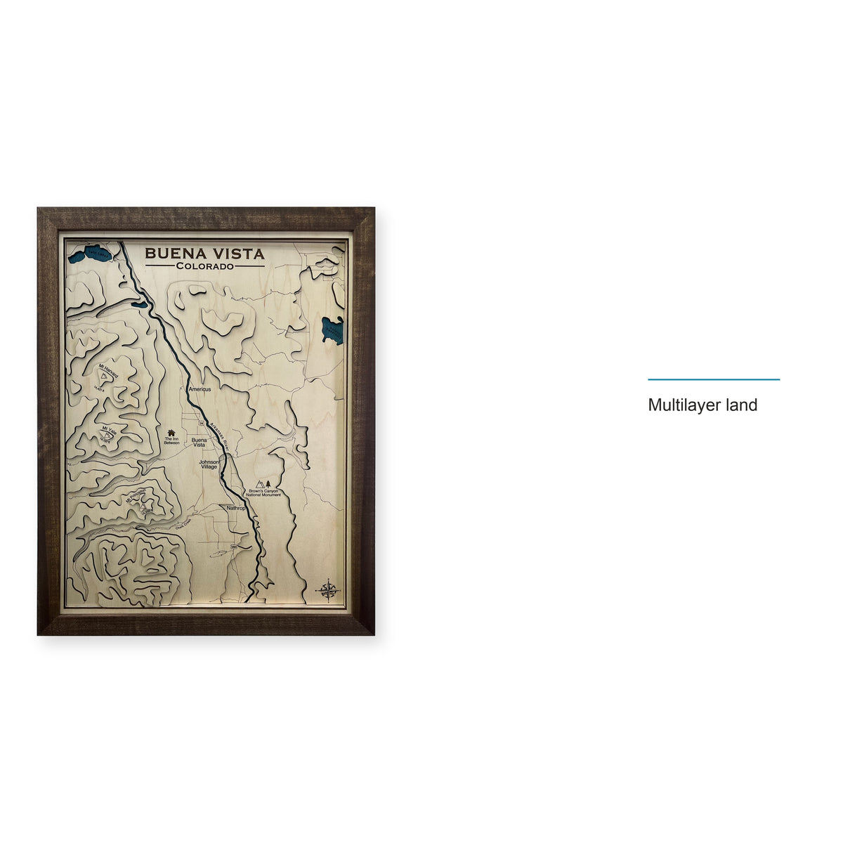 Buena Vista Colorado Topographic Wood Map — style-labeled photo [MC20261007 q0948 63307f6402ff]