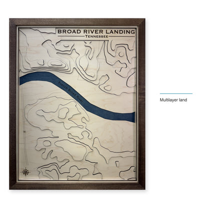 Broad River Landing Tennessee Topographic Wood Map — style-labeled photo [MC20261007 q0968 3d58e607c426]