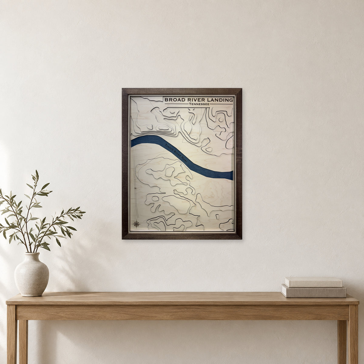 Broad River Landing Tennessee Topographic Wood Map — room mockup [MC20261007 q0968 893e7063e6f7]