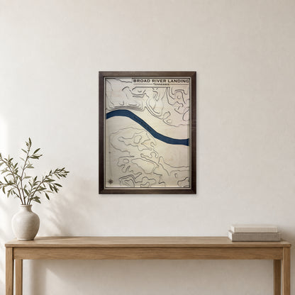 Broad River Landing Tennessee Topographic Wood Map — room mockup [MC20261007 q0968 893e7063e6f7]