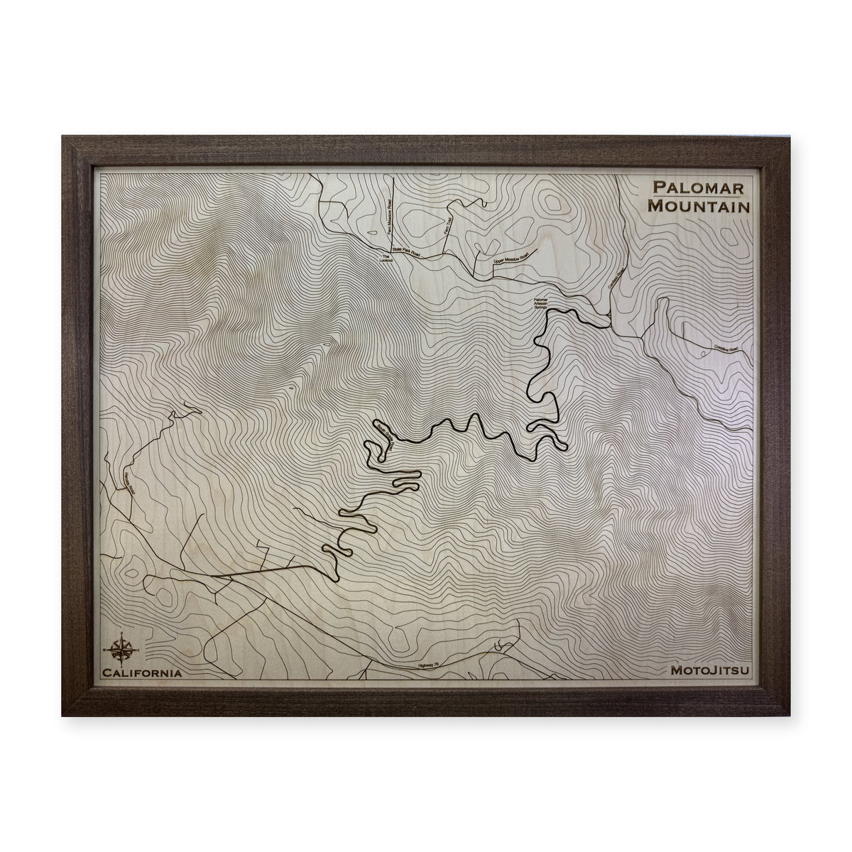 Palomar Mountain California Topographic Wood Map — plain-background photo [MC20261007 q0984 583b8fd498ee]