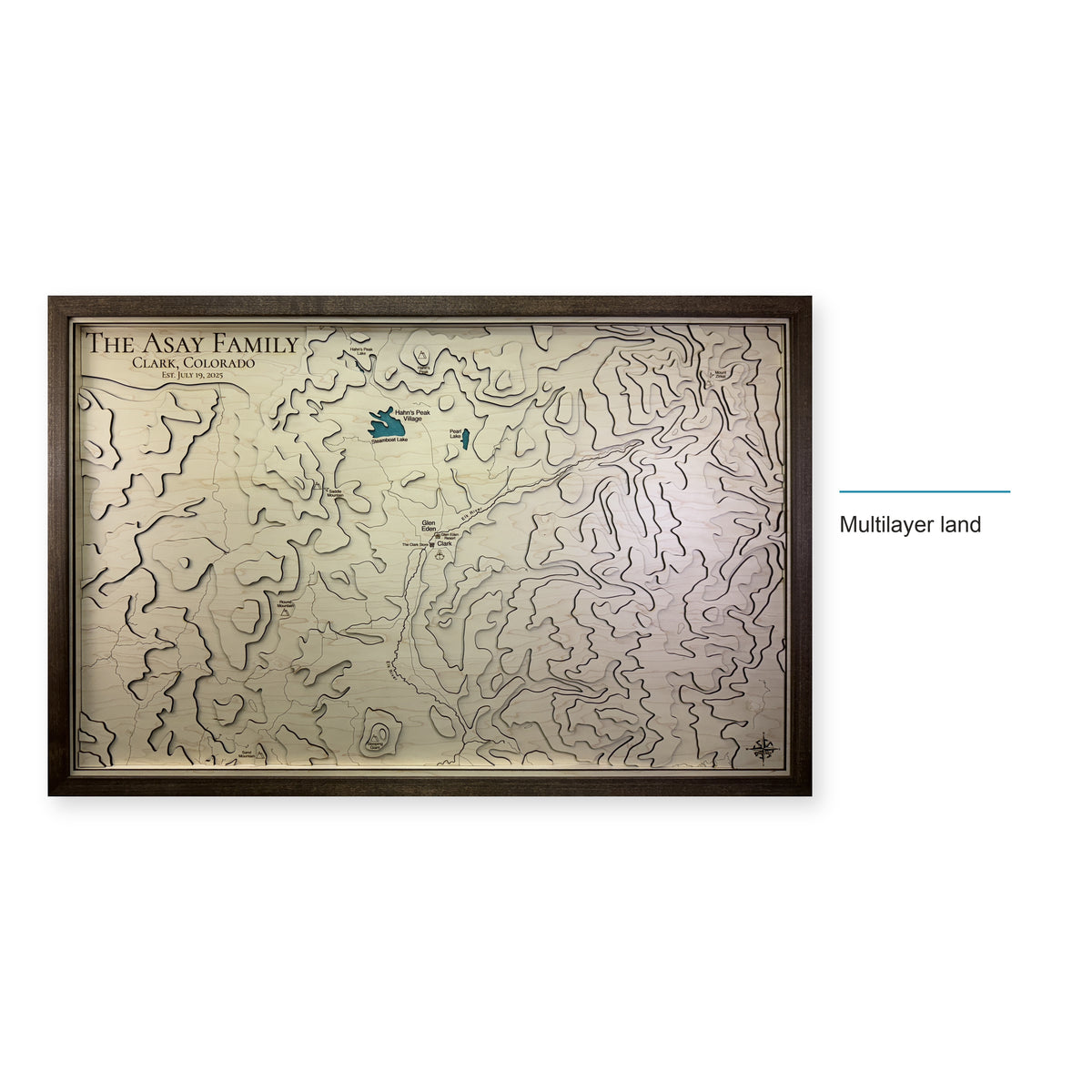 Clark Colorado Topographic Wood Map — style-labeled photo [MC20261007 q0987 ce733e98f71a]
