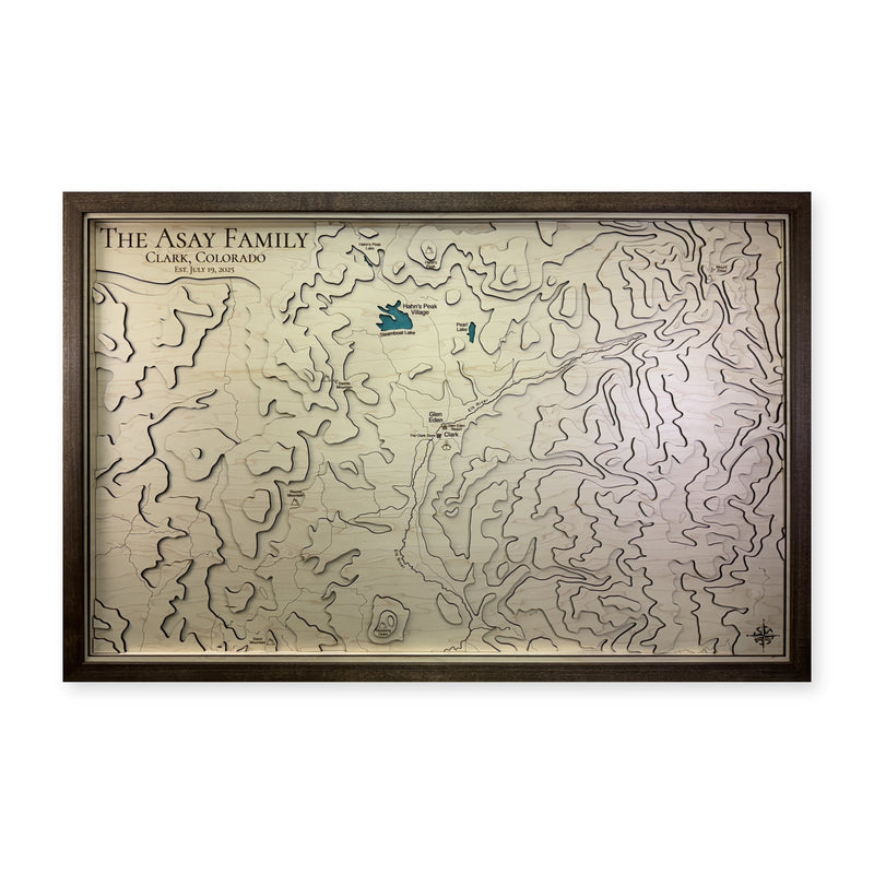 Clark Colorado Topographic Wood Map — plain-background photo [MC20261007 q0987 c3ee422aa943]